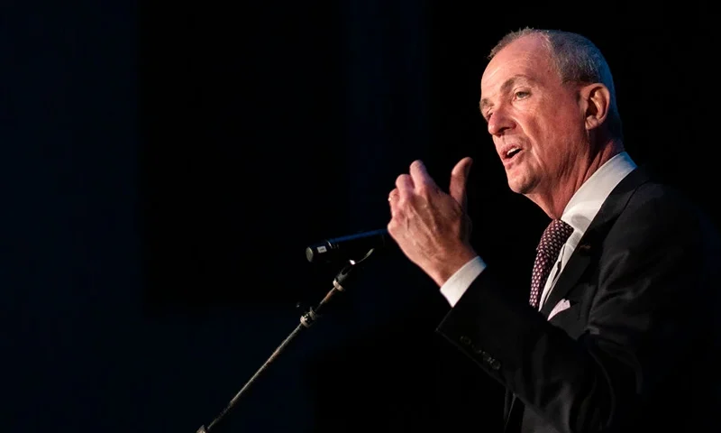 ASBURY PARK, NJ - NOVEMBER 03: New Jersey Governor Phil Murphy delivers a victory speech to supporters at Grand Arcade at the Pavilion on November 3, 2021 in Asbury Park, New Jersey. Murphy's narrow victory over Republican gubernatorial candidate Jack Ciattarelli makes him the first Democratic New Jersey governor in more than four decades to win reelection. (Photo by Eduardo Munoz Alvarez/Getty Images)