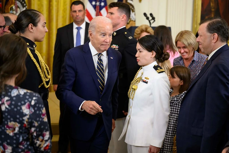 US President Joe Biden leaves after speaking about expanding access to mental health care in the East Room of the White House in Washington, DC, on July 25, 2023. (Photo by Mandel NGAN / AFP) (Photo by MANDEL NGAN/AFP via Getty Images)