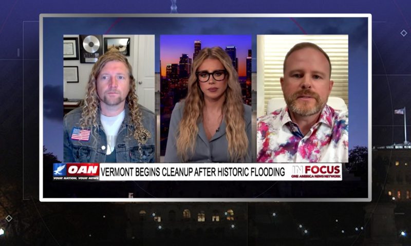 Video still from Todd Callahan and Sean Feucht's interview with In Focus on One America News Network