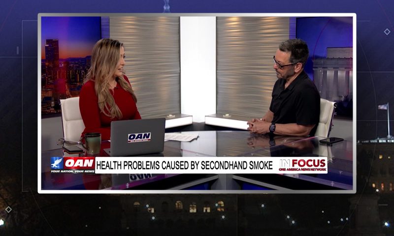 Video still from Christos Nicolaidis' interview with In Focus on One America News Network