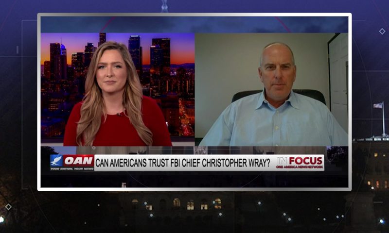 Video still from Colin Schmitt's interview with In Focus on One America News Network