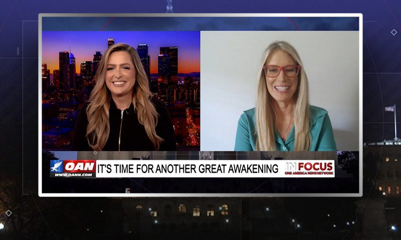 Video still from Erin Elizabeth's interview with In Focus on One America News Network