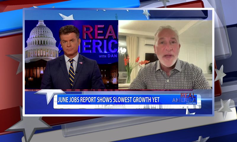 Video still from Peter Schiff's interview with Real America on One America News Network