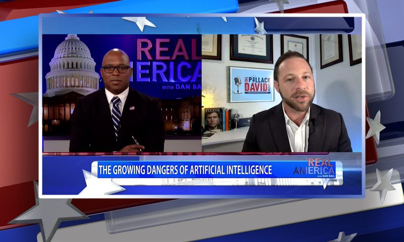 Video still from David Pollack's interview with Real America on One America News Network