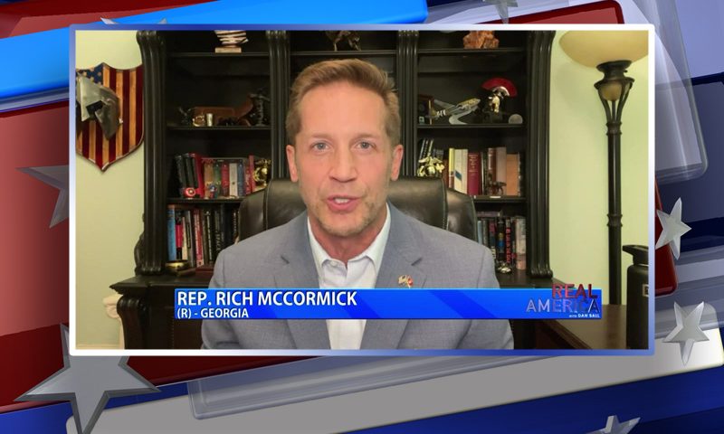 Video still from Rep. Rich McCormick's interview with Real America on One America News Network