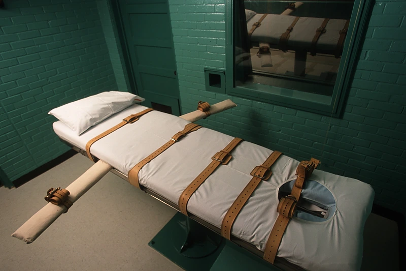 371489 10: The Texas death chamber in Huntsville, TX, June 23, 2000 where Texas death row inmate Gary Graham was put to death by lethal injection on June 22, 2000. (Photo by Joe Raedle/Newsmakers)
