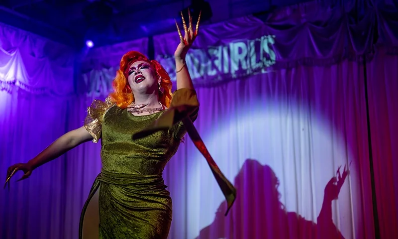 AUSTIN, TEXAS - MARCH 20: A Drag Queen performs during a show at the Swan Dive nightclub on March 20, 2023 in Austin, Texas. Controversy and debate over four bills seeking to restrict Drag shows in the state of Texas intensifies as lawmakers continue their proposals. Bills SB 8, SB 12, and SB1601 are scheduled for a hearing this Thursday. (Photo by Brandon Bell/Getty Images)