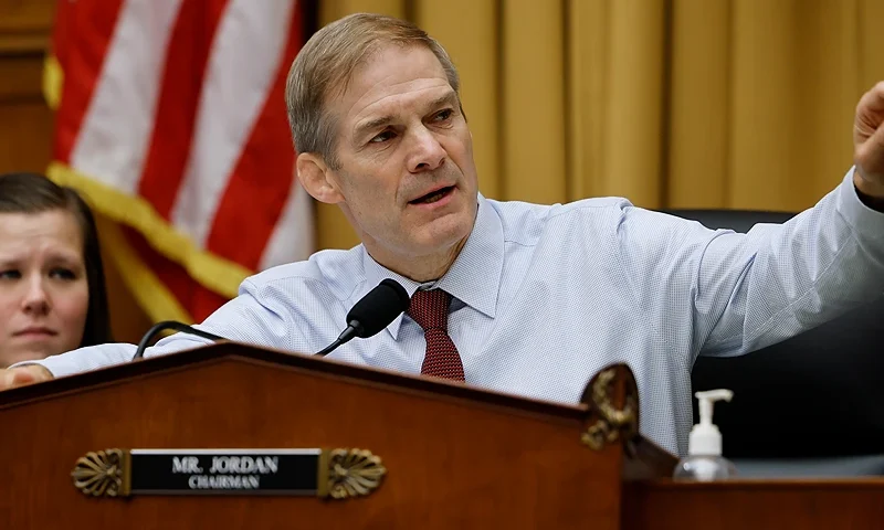 WASHINGTON, DC - JUNE 21: House Judiciary Committee Chairman Jim Jordan (R-OH) conducts a hearing where Special Counsel John Durham testified in the Rayburn House Office Building on Capitol Hill on June 21, 2023 in Washington, DC. Durham was tasked by former Attorney General William Barr and the Trump administration to investigate the origins of the FBI's investigation into Russian interference in the 2016 U.S. elections. After four years of work, Durham's report highlighted FBI agents withholding key information from judges, disregarded reasons not to investigate Trump's campaign and yielded only one conviction - a guilty plea from a little-known FBI employee - and two acquittals at trial. (Photo by Chip Somodevilla/Getty Images)