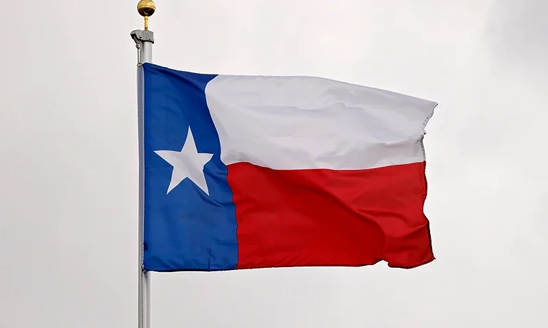 SAN ANTONIO, TEXAS - MARCH 30: A general view of the Texas state flag during the first round of the Valero Texas Open at TPC San Antonio on March 30, 2023 in San Antonio, Texas. (Photo by Mike Mulholland/Getty Images)