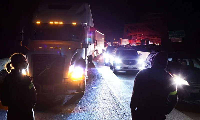 MEMPHIS, TENNESSEE - JANUARY 27: Demonstrators block traffic on Interstate 55 while protesting the death of Tyre Nichols on January 27, 2023 in Memphis, Tennessee. The release of a video depicting the fatal beating of Nichols, a 29-year-old Black man, sparked protests in cities throughout the country. Nichols was violently beaten for three minutes and killed by Memphis police officers earlier this month after a traffic stop. Five Black Memphis Police officers have been fired after an internal investigation found them to be “directly responsible” for the beating and have been charged with “second-degree murder, aggravated assault, two charges of aggravated kidnapping, two charges of official misconduct and one charge of official oppression.” (Photo by Scott Olson/Getty Images)