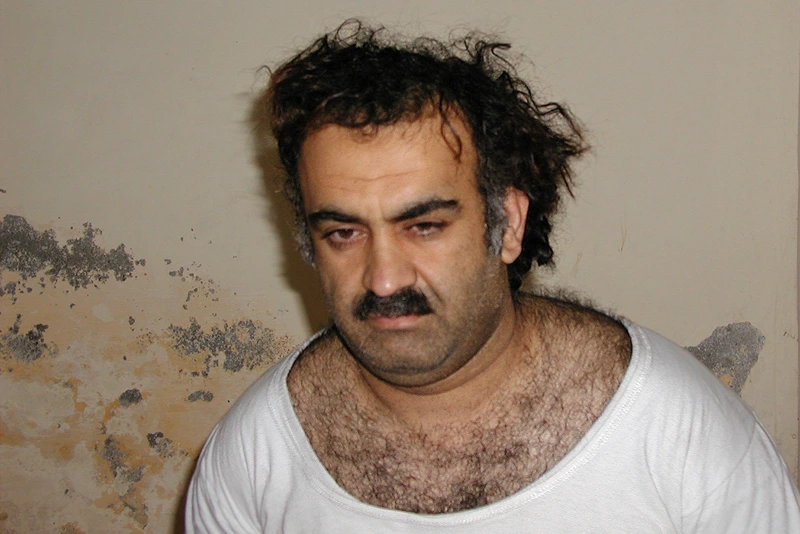 Sept 11 Defendants
FILE - This Saturday March 1, 2003, photo obtained by The Associated Press shows Khalid Shaikh Mohammad, the alleged Sept. 11 mastermind, shortly after his capture during a raid in Pakistan. The suspected architect of the Sept. 11, 2001, attacks and his fellow defendants may never face the death penalty under plea agreements now under consideration to bring an end to their more than decadelong prosecution, the Pentagon and FBI have advised families of some of the thousands killed. (AP Photo)