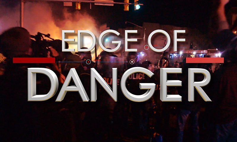 Title card for OAN's "Edge of Danger" hosted by Trey Yingst.