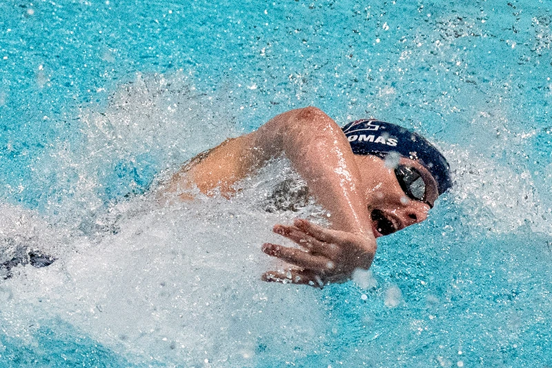 SWIMMING-USA-IVY-LEAGUE
Transgender swimmer Lia Thomas of Penn University competes in the 100-yard freestyle swimming race at the 2022 Ivy League Women's Swimming & Diving Championships at Harvard University in Cambridge, Massachusetts on February 19, 2022. - Thomas took first place with a time of 47.63 and while transgender swimmer Iszac Henig took second place with a time of 47.82. (Photo by Joseph Prezioso / AFP) (Photo by JOSEPH PREZIOSO/AFP via Getty Images)