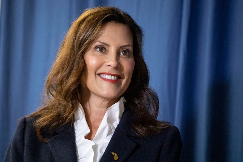 GRAND RAPIDS, MI - AUGUST 02: Michigan Governor Gretchen Whitmer waits to speak at a canvass kickoff on Michigan Primary Election Day on August 2, 2022 in Grand Rapids, Michigan. Today's Midterm Primary Election will determine which one of five Michigan republican gubernatorial candidates will run against Governor Whitmer, a democrat, in the upcoming November Midterm General Election. Photo by Bill Pugliano/Getty Images)