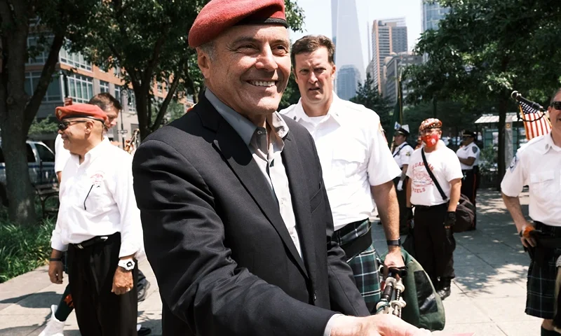 New York Holds Ticker Tape Parade For Covid-19 Heroes NEW YORK, NEW YORK - JULY 07: The Republican candidate for mayor for New York City, Curtis Sliwa, joins hundreds of police, fire, hospital and other first responder workers in a ticker tape parade along the Canyon of Heroes to honor the essential workers who helped navigate New York through Covid-19 on July 07, 2021 in New York City. Sandra Lindsay, a Queens nurse who was the first American to receive Pfizer's vaccine in December, will serve as the grand marshal. Over 40,000 New Yorkers died in the pandemic. (Photo by Spencer Platt/Getty Images)