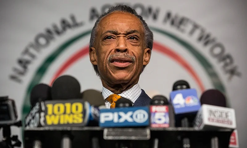 Rev. Al Sharpton Holds News Conference At National Action Network's Office NEW YORK, NY - APRIL 08: Rev. Al Sharpton speaks a press conference at the National Action Network's Office on April 8, 2014 in New York City. Sharpton spoke about alligations that he worked with the FBI as an informant on mob activities. (Photo by Andrew Burton/Getty Images)