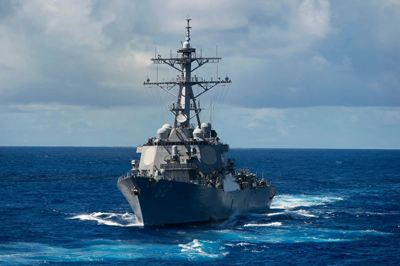 AT SEA - AUGUST 20: (FILE PHOTO) In this handout photo provided by the U.S. Navy, the guided-missile destroyer USS Fitzgerald (DDG 62) is underway on August 20, 2013 in the Pacific Ocean. Fitzgerald is on patrol with the George Washington Carrier Strike Group in the U.S. 7th Fleet area of responsibility supporting security and stability in the Indo-Asia-Pacific region. (Photo by Mass Communication Specialist 3rd Class Paul Kelly/U.S. Navy via Getty Images)