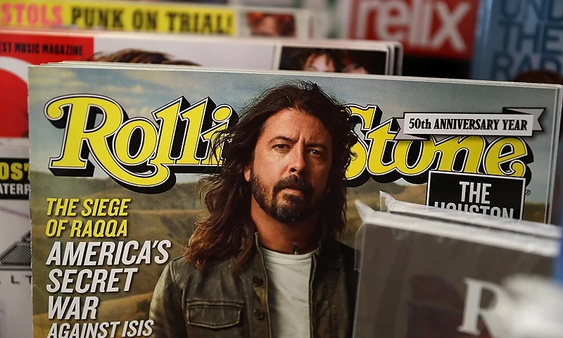 SAN FRANCISCO, CA - SEPTEMBER 18: A copy of Rolling Stone magazine is displayed on a shelf at Smoke Signals newsstand on September 18, 2017 in San Francisco, California. Wenner Media announced that it is selling its controlling stake in the iconic music magazine Rolling Stone one year after the the company sold a 49 percent stake of magazine to BandLab Technologies. (Photo by Justin Sullivan/Getty Images)