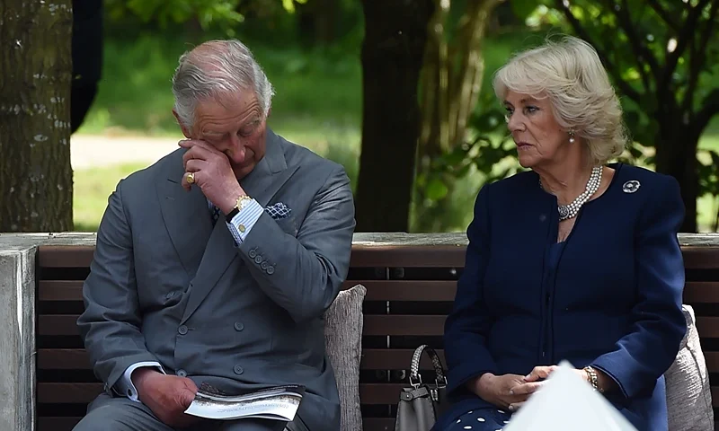 The Prince Of Wales And The Duchess Of Cornwall Visit The National Memorial Arboretum ALREWAS, ENGLAND - MAY 17: Prince Charles, Prince of Wales and Camilla, Duchess of Cornwall attend the dedication service for the National Memorial to British Victims of Overseas Terrorism at the National Memorial Arboretum on May 17, 2018 in Alrewas, England. (Photo by Paul Ellis - WPA Pool/Getty Images)
