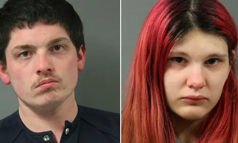 Taylor Blaha (right) and Brandon Thoma (left) drowned their newborn daughter to hide that the mother had used methamphetamine, she admitted (Pictures: AP)