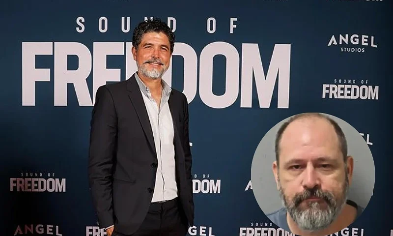 (L) VINEYARD, UTAH - JUNE 28: Director Alejandro Monteverde attends the premiere of "Sound of Freedom" on June 28, 2023 in Vineyard, Utah. (Photo by Fred Hayes/Getty Images for Angel Studios) / (R)Fabian Marta, 51, was charged with accessory to child kidnapping, according to court records (St Louis Metropolitan Police Department)