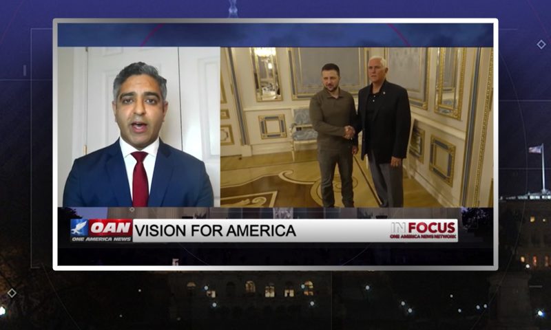 Video still from Hirsh Vardhan Singh's interview with In Focus on One America News Network