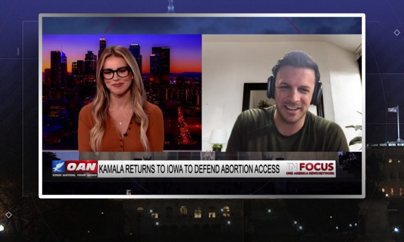 Video still from Seth Gruber's interview with In Focus on One America News Network