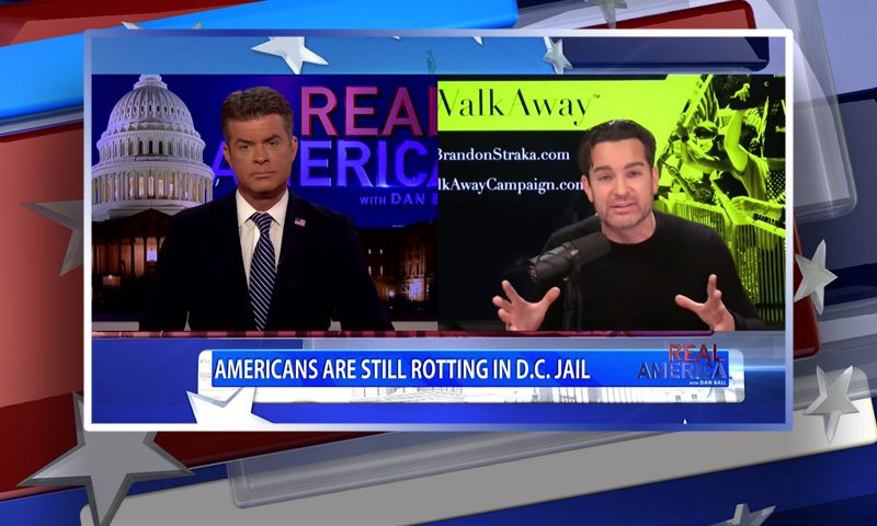 Video still from Brandon Straka's interview with Real America on One America News Network