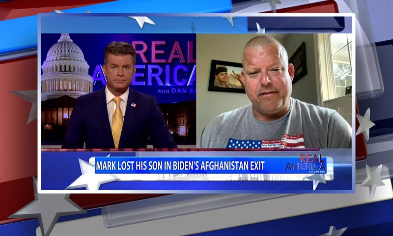 Video still from Mark Schmitz's interview with Real America on One America News Network