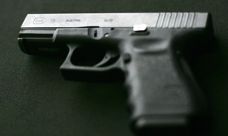 Centerville, UNITED STATES: A Glock 9MM pistol, which according to media reports is similar to one of the weapons used by 23-year-old South Korean student Cho Seung-Hui in the Virginia Tech massacre, is pictured 17 April 2007 in Centerville, Virginia. Cho Seung-Hui moved to the United States when he was just eight, but 15 years later his name is set to be permanently etched on the tragic roll call of US school and campus killings after he mowed down 32 people before turning his gun on himself. AFP PHOTO/Tim Sloan (Photo credit should read TIM SLOAN/AFP via Getty Images)
