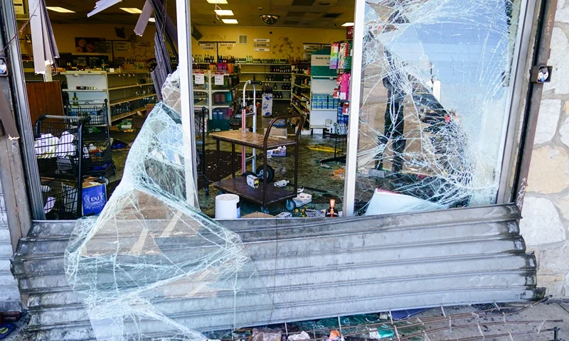 Philadelphia Store Thefts Shown is the aftermath of ransacked liquor store in Philadelphia, Wednesday, Sept. 27, 2023. Police say groups of teenagers swarmed into stores across Philadelphia in an apparently coordinated effort, stuffed bags with merchandise and fled. (AP Photo/Matt Rourke)