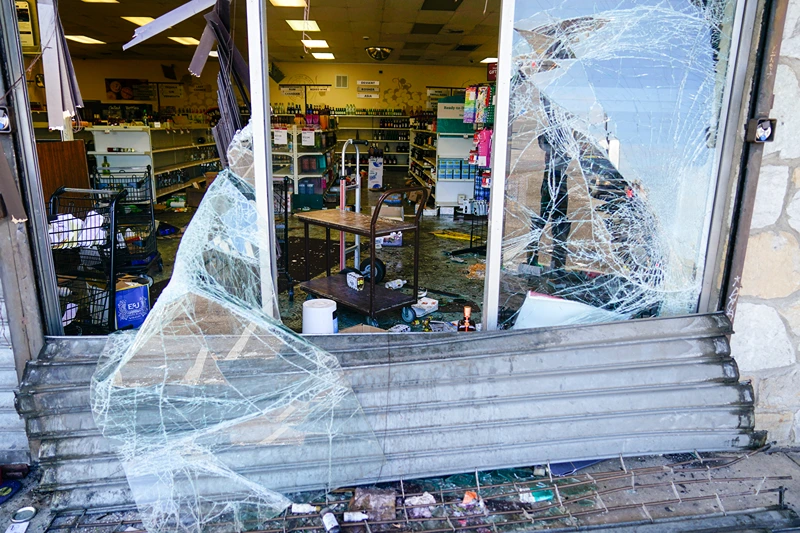 Philadelphia Store Thefts
Shown is the aftermath of ransacked liquor store in Philadelphia, Wednesday, Sept. 27, 2023. Police say groups of teenagers swarmed into stores across Philadelphia in an apparently coordinated effort, stuffed bags with merchandise and fled. (AP Photo/Matt Rourke)