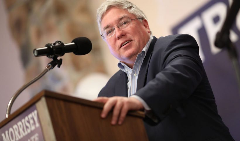 INWOOD, WEST VIRGINIA - OCTOBER 22: Republican U.S. Senate candidate Patrick Morrisey speaks at a campaign event October 22, 2018 in Inwood, West Virginia. Morrisey is currently the Attorney General of West Virginia and is running against Sen. Joe Manchin (D-WV). (Photo by Win McNamee/Getty Images)