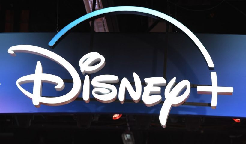 A Disney+ streaming service sign is pictured at the D23 Expo, billed as the "largest Disney fan event in the world," on August 23, 2019 at the Anaheim Convention Center in Anaheim, California. - Disney Plus will launch on November 12 and will compete with out streaming services such as Netflix, Amazon, HBO Now and soon Apple TV Plus. (Photo by Robyn Beck / AFP) (Photo by ROBYN BECK/AFP via Getty Images)