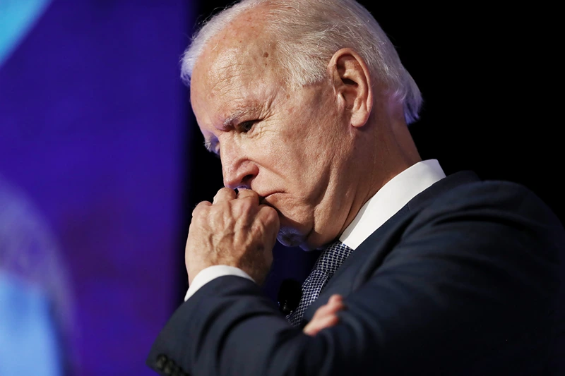 Democratic Presidential Candidates Attend "Union For All" Summit In Los Angeles
LOS ANGELES, CALIFORNIA - OCTOBER 04: Democratic U.S. presidential candidate and former Vice President Joe Biden pauses while speaking at the SEIU Unions for All Summit on October 4, 2019 in Los Angeles, California. Eight Democratic Presidential candidates were scheduled to speak today and tomorrow at the summit. The presidential primary in California will be held on March 3, 2020. (Photo by Mario Tama/Getty Images)