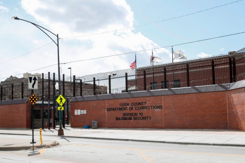 The Cook County Department of Corrections (CCDOC), housing one of the nation's largest jails, is seen in Chicago, Illinois, on April 9, 2020. - The jail has seen a rise in coronavirus cases after two inmates tested positive on March 23. The Cook County Sheriff's Office reported that as of 5pm on April 9, 2020, 276 inmates and 172 Sheriff's Office staff had tested positive for the virus. (Photo by KAMIL KRZACZYNSKI / AFP) (Photo by KAMIL KRZACZYNSKI/AFP via Getty Images)