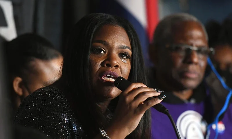 ST. LOUIS, MO - NOVEMBER 03: Congresswoman-elect Cori Bush speaks during her election-night watch party on November 3, 2020 at campaign headquarters in St. Louis, Missouri. With tonight's victory, the Democrat Bush becomes the first African-American woman to be elected to Congress from the state of Missouri. (Photo by Michael B. Thomas/Getty Images)