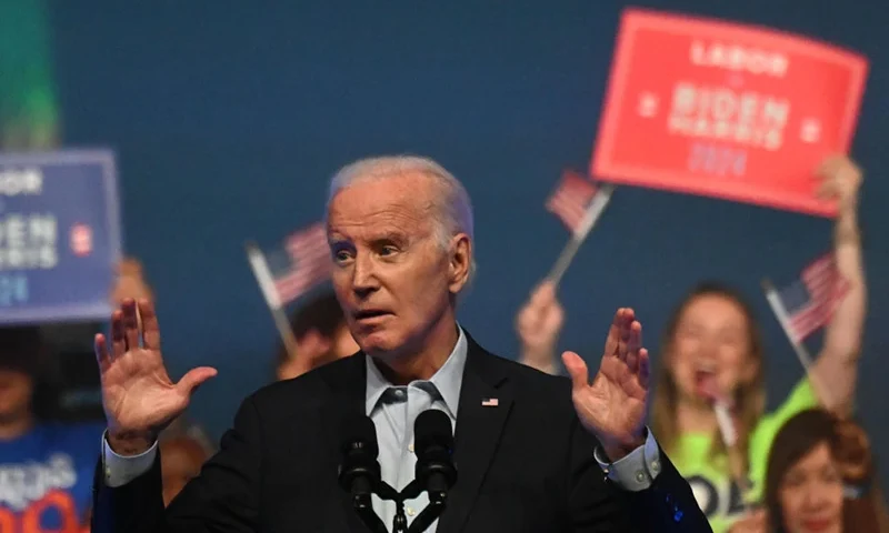 PHILADELPHIA, PENNSYLVANIA - JUNE 17: U.S. President Joe Biden adressess union workers on June 17, 2023 in Philadelphia, Pennsylvania. The labor rally highlights workers and the issues that motivate them to take action in advance of the 2024 election. (Photo by Mark Makela/Getty Images)