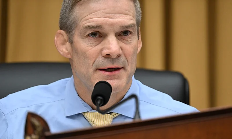US-POLITICS-CONGRESS-CENSORSHIP US Representative and Chairman Jim Jordan speaks at the "Weaponization of the Federal Government" hearing on Capitol Hill in Washington, DC, on July 20, 2023. (Photo by Jim WATSON / AFP) (Photo by JIM WATSON/AFP via Getty Images)