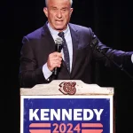 Presidential Candidate Robert F. Kennedy, Jr. Celebrates Hispanic Heritage Month In Los Angeles LOS ANGELES, CALIFORNIA - SEPTEMBER 15: Democratic presidential candidate Robert F. Kennedy Jr. speaks at a Hispanic Heritage Month event at Wilshire Ebell Theatre on September 15, 2023 in Los Angeles, California. The 69-year-old Democrat is challenging President Biden in a long shot bid in the 2024 presidential race. (Photo by Mario Tama/Getty Images)