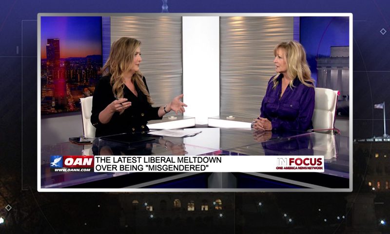 Video still from Andrea Kaye's interview with In Focus on One America News Network