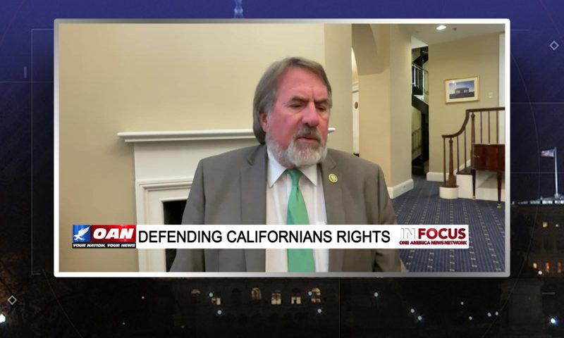 Video still from Rep. Doug LaMalfa's interview with In Focus on One America News Network