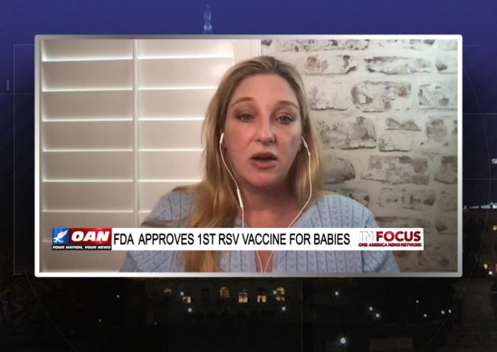 Video still from Dr. Shannon Kroner's interview with In Focus on One America News Network