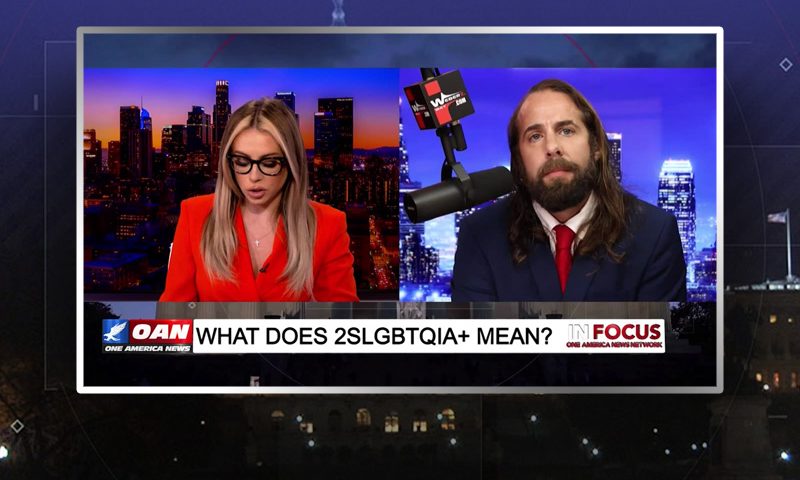 Video still from Jess Weber's interview with In Focus on One America News Network