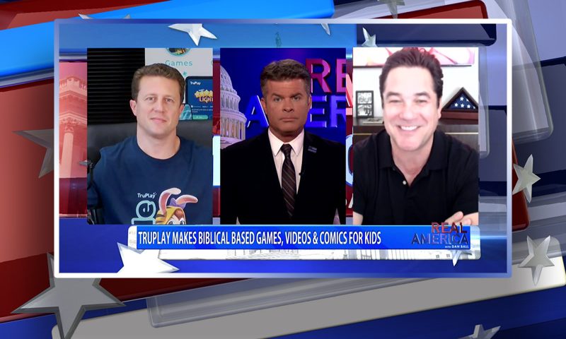 Video still from Dean Cain and Brent Dusing's interview with Real America on One America News Network