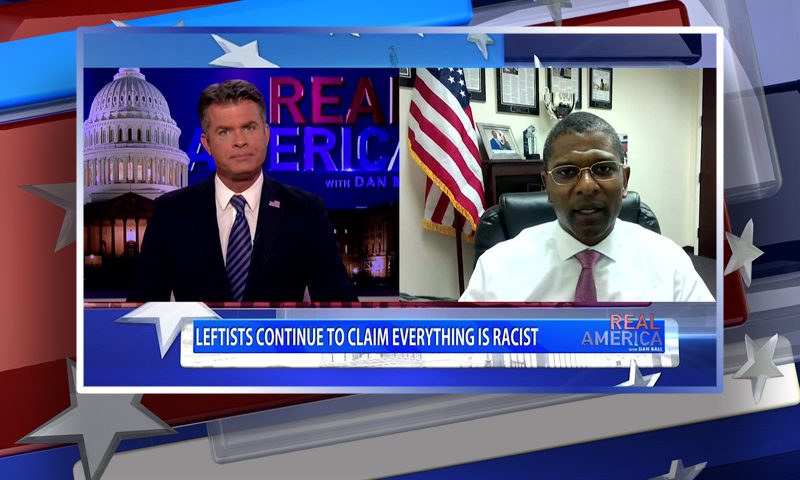Video still from Jack Brewer's interview with Real America on One America News Network