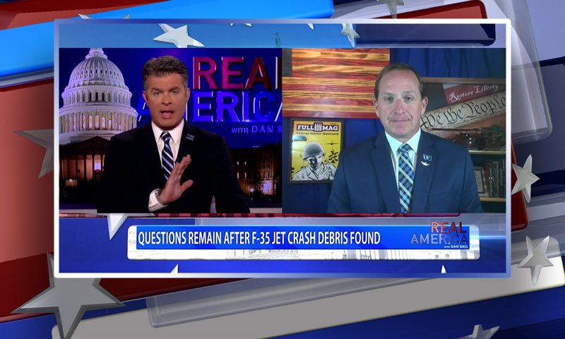 Video still from Lt. Col. Darin Gaub's interview with Real America on One America News Network