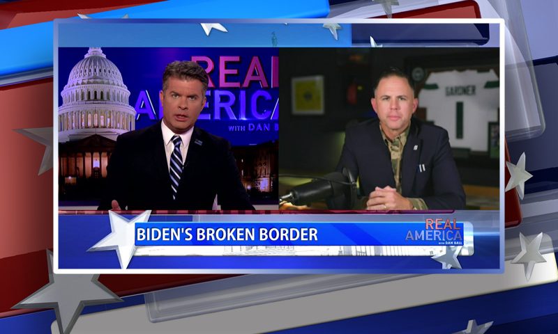 Video still from John Rourke's interview with Real America on One America News Network