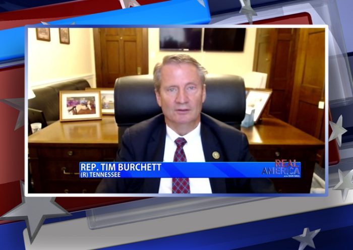 Video still from Rep. Tim Burchett's interview with Real America on One America News Network