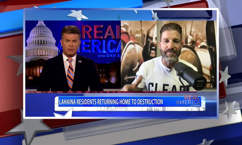 Video still from Luke Kayyem's interview with Real America on One America News Network